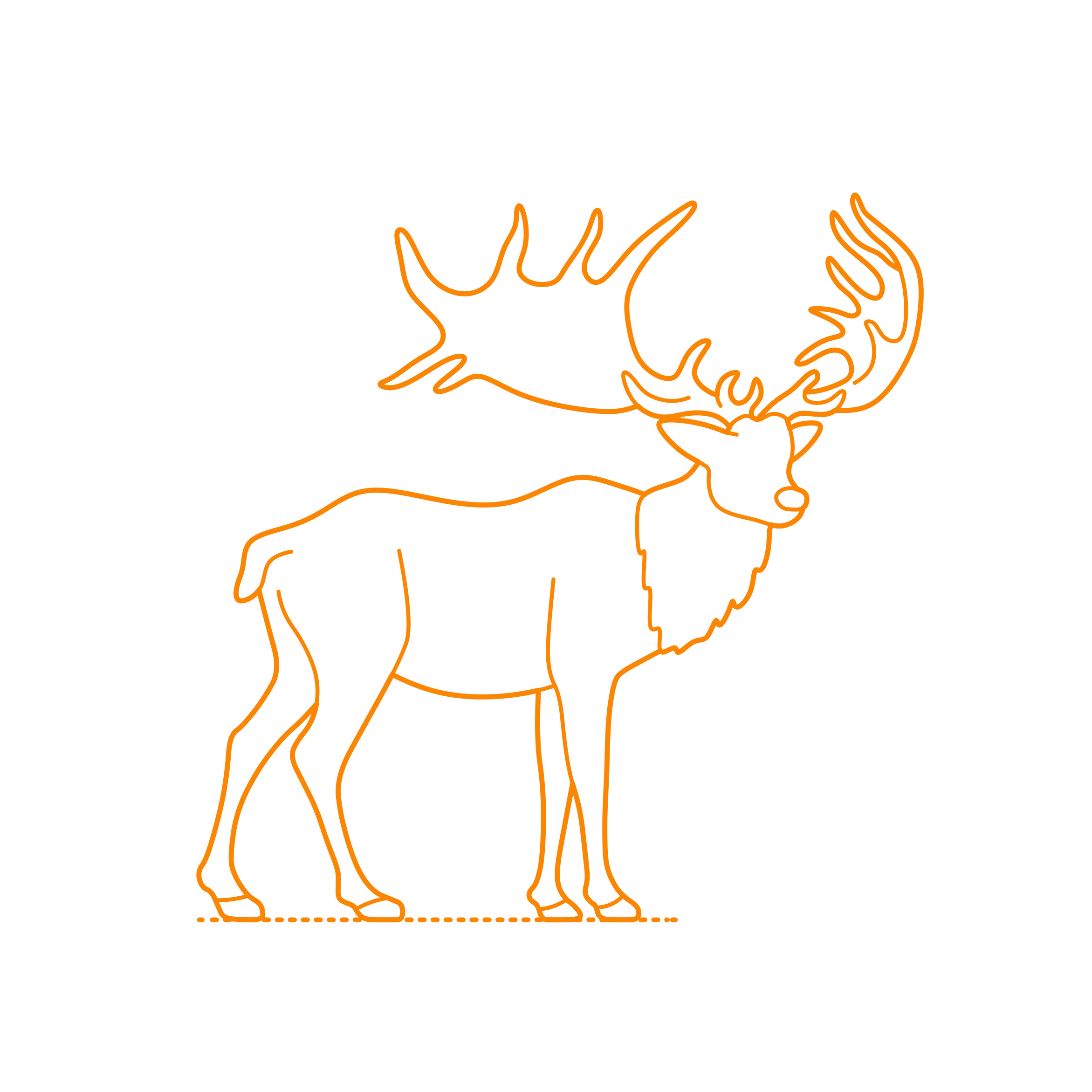 Animals Deer Irish Elk Outline Icon Svg Set Free Vectors